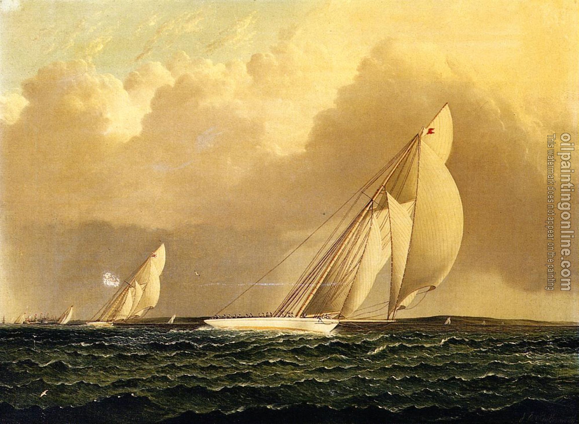 James E Buttersworth - Yacht Race in New York Harbor